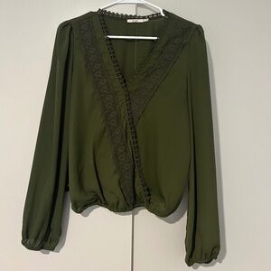 Green long sleeve blouse